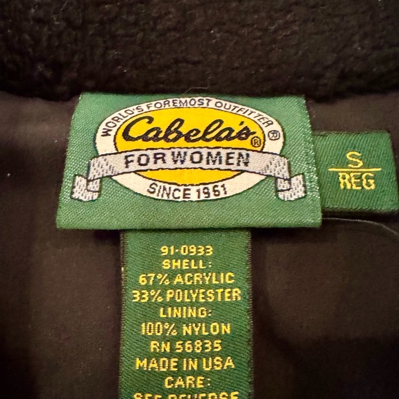 Cabela's Black and Grey Fleece Snowflake Winter Jacket Women’s Size Small - Picture 3 of 5